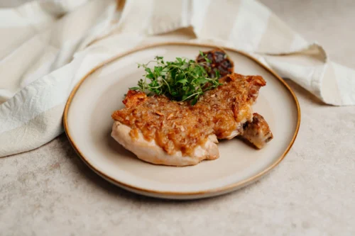 Gårdskyckling med vitlökspuré