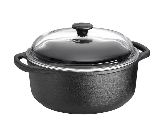 Skeppshult Gryta Rund Med Glaslock 4 L Ø 24 cm