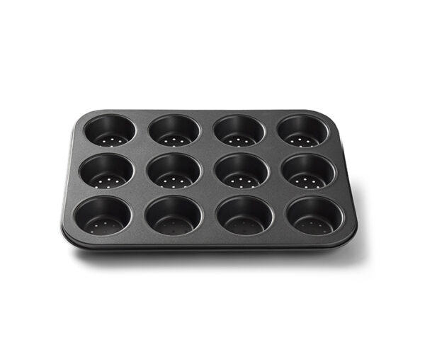 Funktion Muffinsform 12 m Hål 35x26x2,8 cm Svart