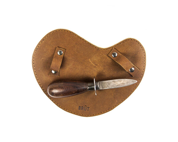 Brüt Ostronkniv Med Handskydd Buffelskinn