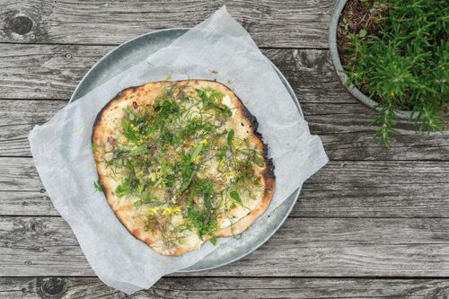 Pizza Med Trädgårdsörter & Citron